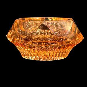 Vintage Pink Depression Saliere Glass Salt Cellar, starburst pattern, trinket